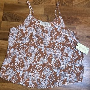 Sweet Wanderer Camisole Tank Top Women's Medium Brown Floral